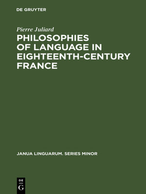 cover image of Philosophies of language in eighteenth-century France